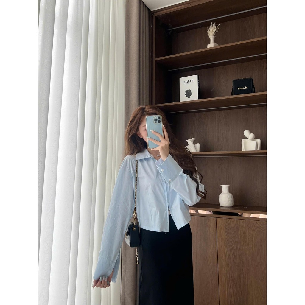 เสื้อเชิ้ตเอวซิปแนวตั้งสองทางสําหรับผู้หญิง A2993 Molie SG