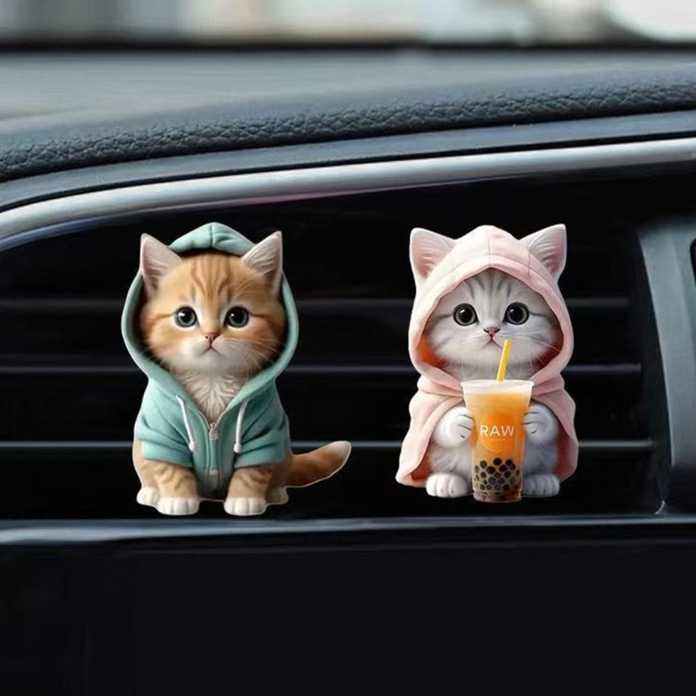 FYY Car Cat Air Freshener Diffuser Outlet Vent คลิปน้ําหอม Air Outlet Aroma Diffuser คลิประบายอากาศรถตกแต่งภายใน - รูปที่ 7
