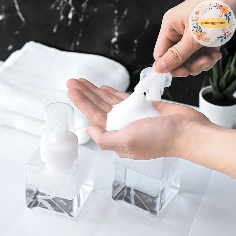 Pufanggreat 250/450ml โฟมขนาดใหญ่ขวดปั๊มพลาสติก Mini สบู่เปล่าขวดรีฟิลสําหรับขวดแชมพูสําหรับเดินทาง TH