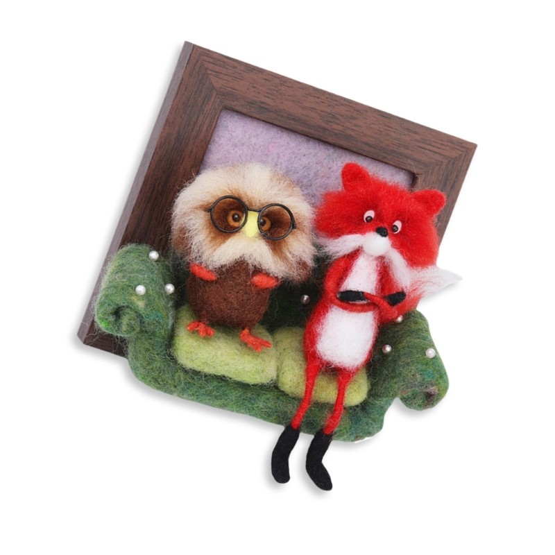 ONE Felting Needle Hobby Kits Cute Animal Frame Needle Felting Kits with Tool