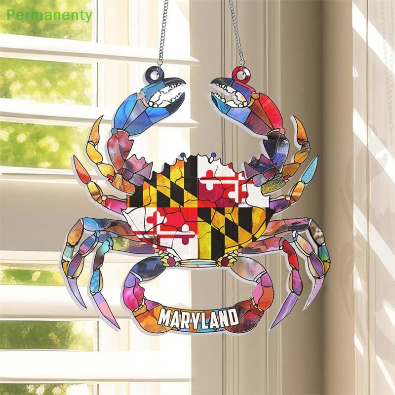 Permanenty Maryland Crab Charms Maryland ธงอะคริลิคแขวนป้าย MD Crab Wall Art Decor ความแปลกใหม่ Mary