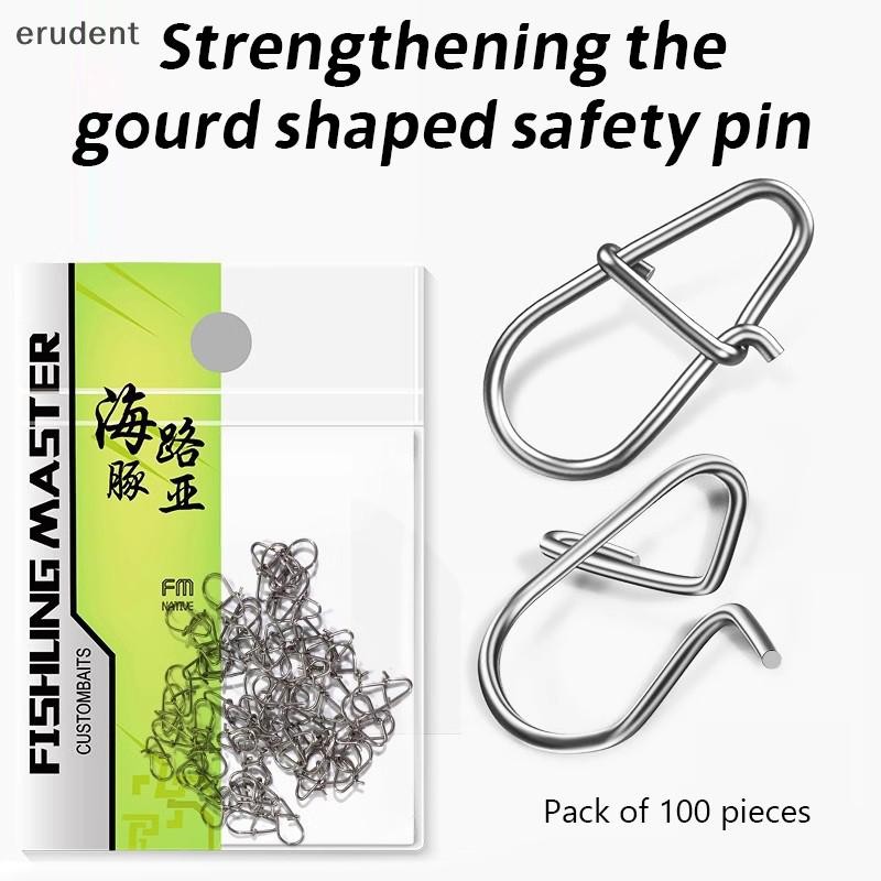 Erudent 100 ชิ้นคลิปตกปลา Fast Crankbait Snaps เหยื่อตกปลาตัวเชื่อมต่อตกปลาน้ําเค็ม Duo ล็อคล่อสแตนเลสใหม่