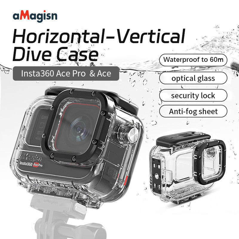 Amagisn Insta360 Ace Pro เคสดําน้ํา AcePro เคสกันน้ํา 60 เมตร อุปกรณ์เสริม