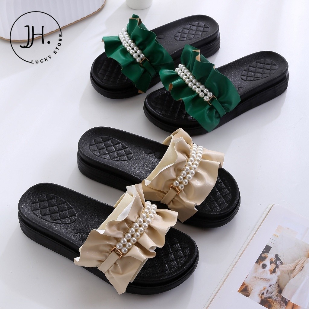 JH.lucky รองเท้าแตะแบบสวมเก็บหน้าเท้า ทำให้ดูเรียวสวย วัสดุดี รองเท้าเพื่อสุขภาพ #sy112