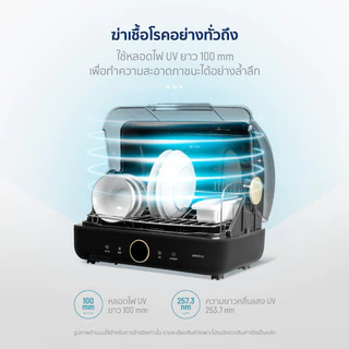 Alectric DV1 เครื่องอบจานไฟฟ้า UV ฆ่าเชื้อจานและขวดนม สำหรับบ้านและคอนโด รับประกัน 3 ปี