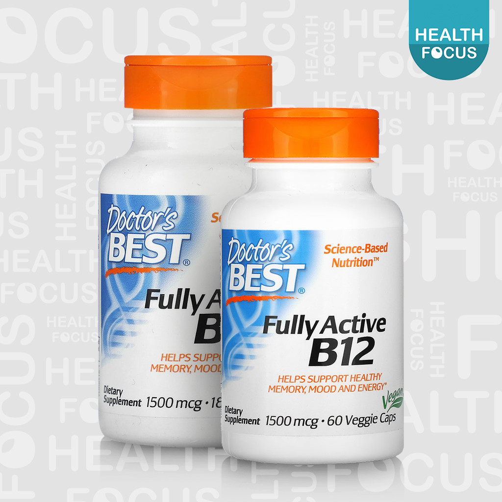 [พร้อมส่ง] Doctor's Best Fully Active B12 1500 mg วิตามินบี12 Vitamin B12 วีแกน Vegan [HealthFocus]