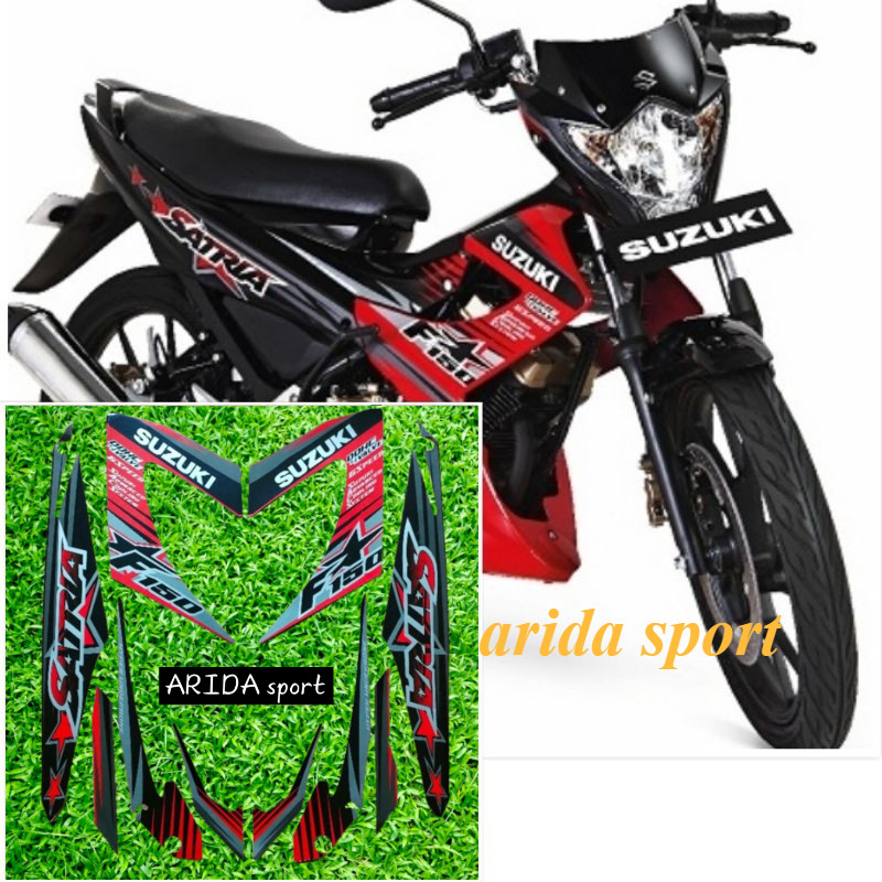 MERAH สติ๊กเกอร์ Striping Suzuki Satria F150 fu f 150 fu red black 2014 motif ดั้งเดิม