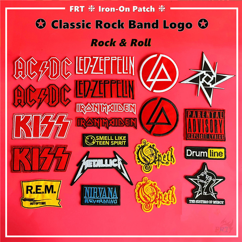 ☸ Classic Rock Band Logo Series 02 - Rock & Roll Spirit Iron-on Patch ☸ 1 ชิ้น DIY เย็บบนเหล็กบนป้ายแพทช์