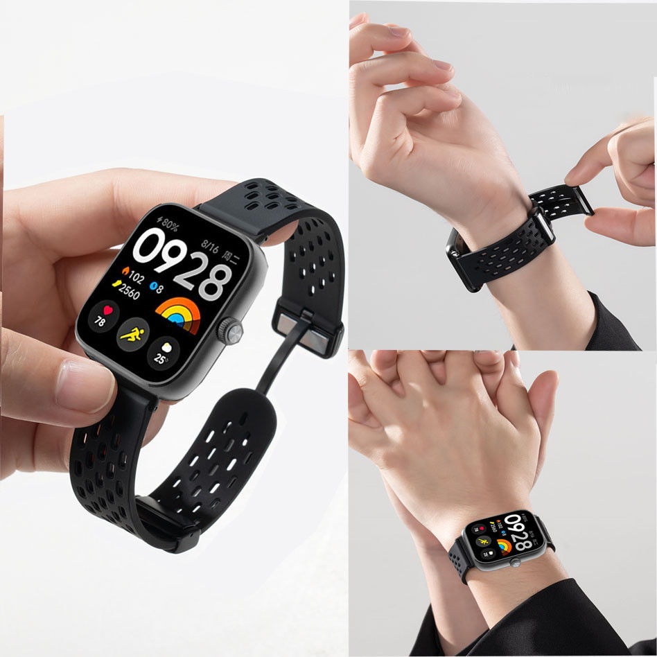 สายนาฬิกาข้อมือซิลิโคน แม่เหล็ก ระบายอากาศ แบบเปลี่ยน สําหรับ Xiaomi Redmi Watch 4 SmartWatch Redmi Watch4