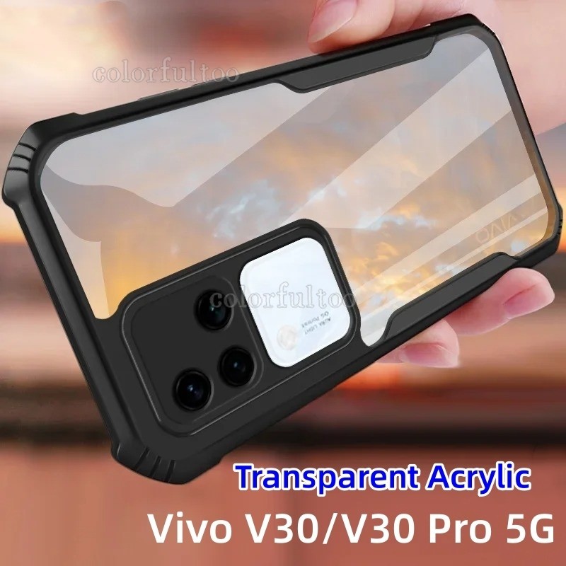 Vivo V30e 5G กันกระแทกสําหรับ Vivo V40 V30 Pro V 30 V30Pro VivoV30 VivoV40 5G 2024 โทรศัพท์กรณีอะคริลิค TPU กันชนโปร่งใสซิลิโคนกันชนปลอก