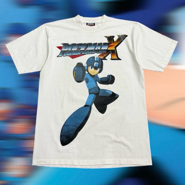 เสื้อยืดคอฟิต รุ่น Rockman สีเฟดขาว