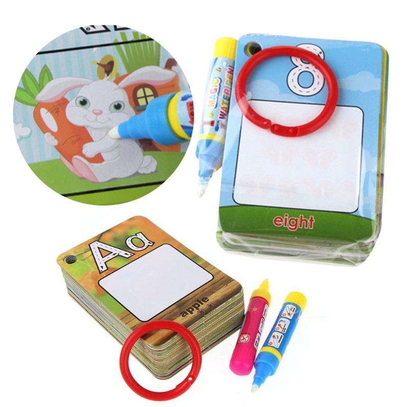 Top Letter Number Word Flashcard เด็กวัยหัดเดินการเรียนรู้ในช่วงต้นวาดการ์ดอ่านหนังสือของเล่นเด็ก 3-
