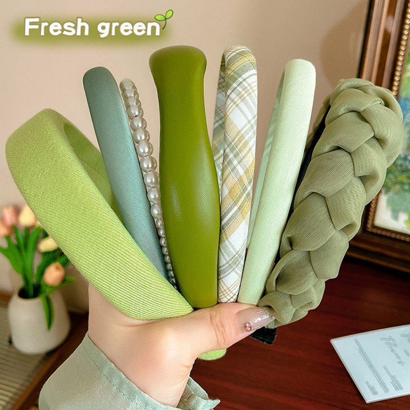 ที่คาดผม สีเขียว ระดับไฮเอนด์ แบบเรียบง่าย แฟชั่นฤดูใบไม้ผลิ และฤดูร้อน สําหรับผู้หญิง - รูปที่ 2