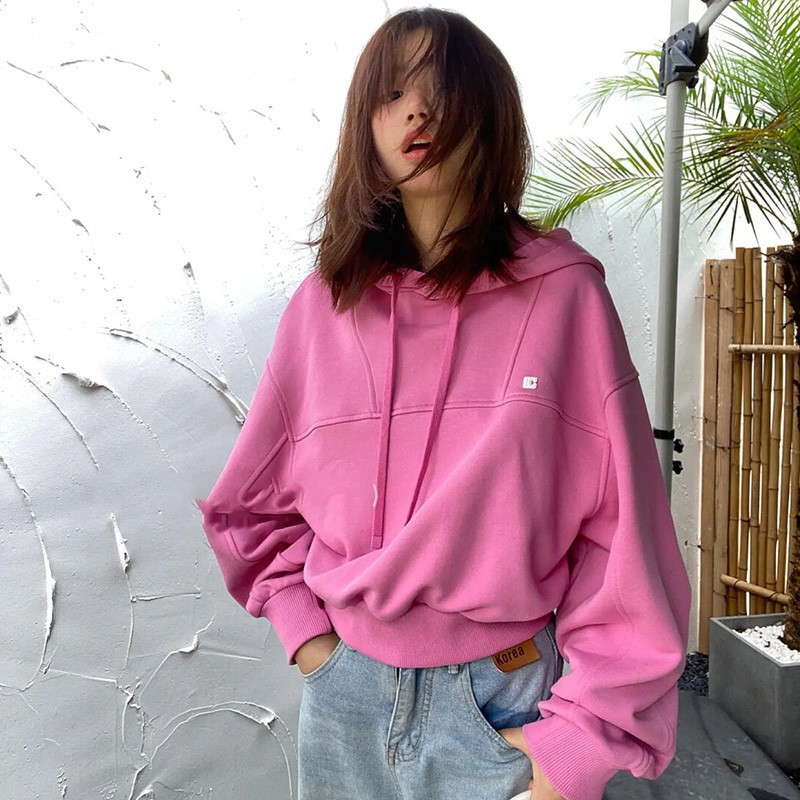 ส่งไวจากไทย SELLDA M-2XL เสื้อฮู้ด เรียบๆ แขนยาว เกาหลี ผู้หญิง