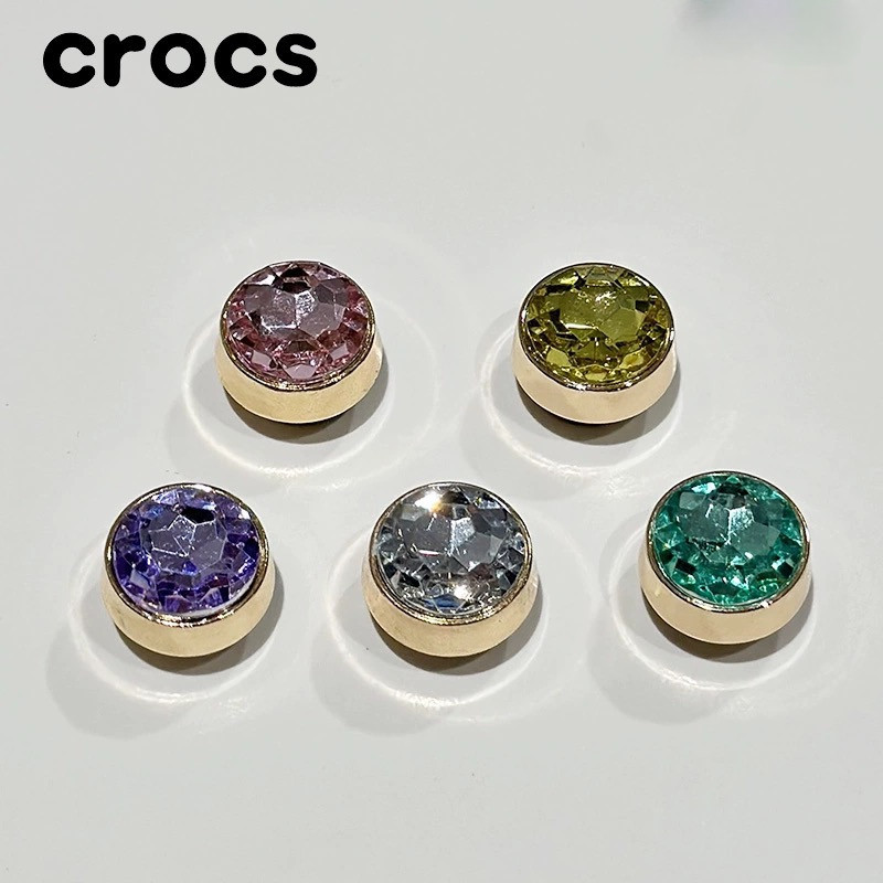 Jibbitz Crocs หัวเข็มขัดโลหะ รูปดอกไม้ หลากสี สําหรับตกแต่งรองเท้า