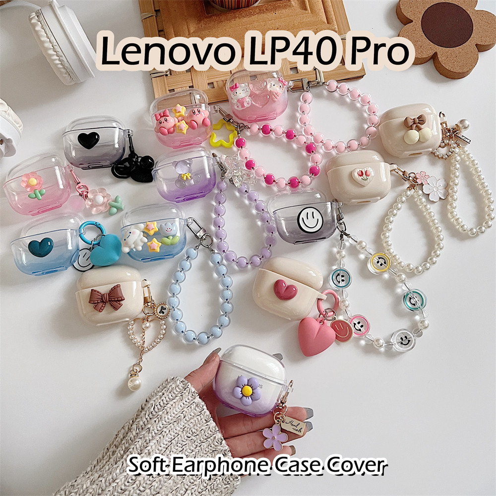 พร้อมส่ง! นําไปใช้กับ Lenovo LP40 Pro เคส Case เคสหูฟัง DIY ตกแต่งโบว์  ซิลิโคนนุ่ม เคส เคสหูฟัง