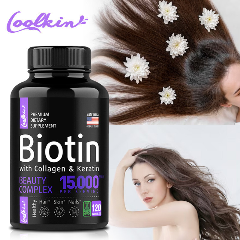 Coolkin ไบโอติน แคปซูล โปรตีน สนับสนุน สูตรต่อต้านริ้วรอย เล็บแข็งแรง เงางาม ผม เปล่งประกาย ผิวเรียบเนียน