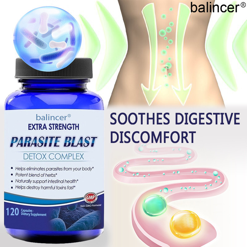 Balincer Parasite Blast แคปซูล - พร้อมแครนเบอร์รี่ กระเทียม และสังกะสี - ช่วยปรับสมดุลระบบทางเดินอาห