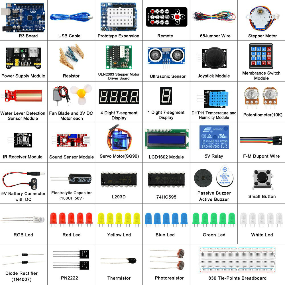 Ready Arduino Super Starter Kit/ชุดการเรียนรู้สําหรับโครงการ Arduino Uno R3 Arduino พร้อมการสอน