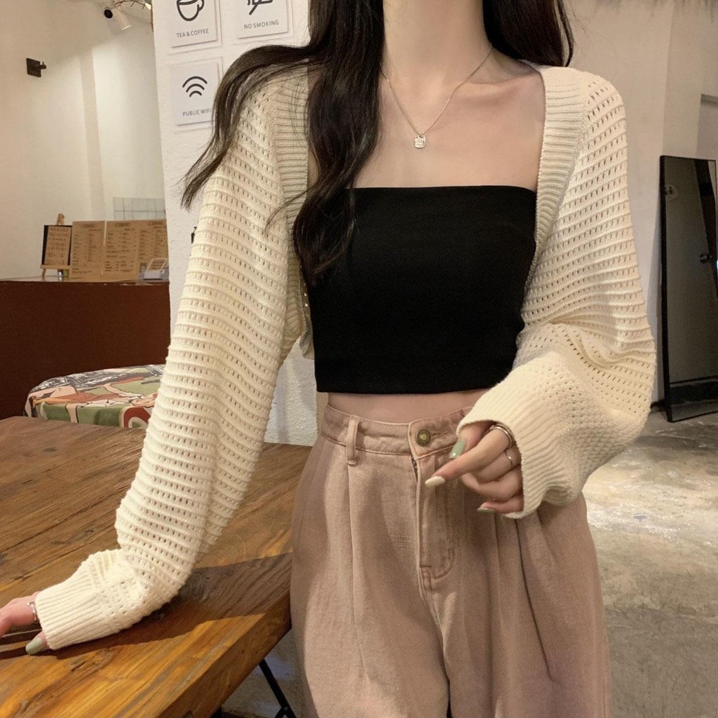 Anna 4913 เสื้อแจ็กเก็ตคาร์ดิแกนแขนยาว ผ้าถัก ทรงหลวม ฉลุลาย แบบเรียบ งานจริงสวยตรงปก ราคาดีเวอร์ สวยเเซ่บปังจ้า