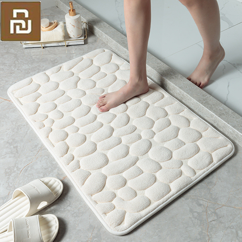 สําหรับ Xiaomi Mijia Cobblestone นูนห้องน้ําเสื่อกันลื่นพรมอ่างอาบน้ําด้านข้างพรมปูพื้นห้องอาบน้ําพรมเช็ดเท้าหน่วยความจําโฟม Pad