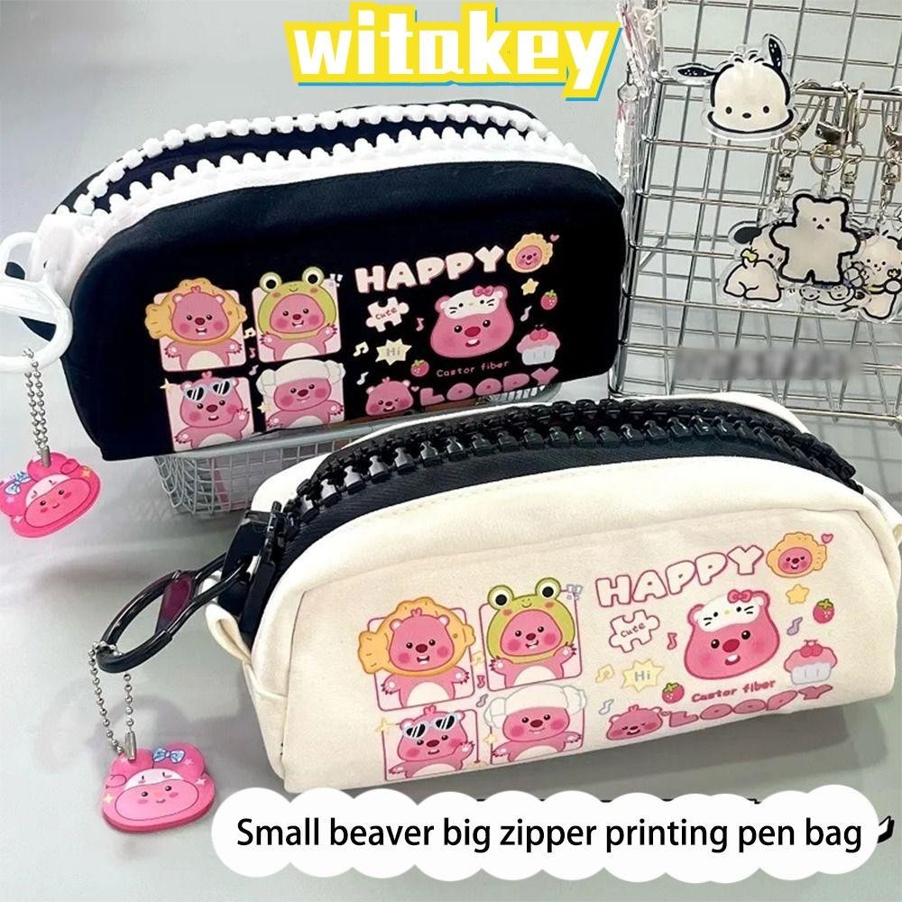 Witakey กระเป๋าใส่ปากกา ดินสอ มีซิป ขนาดใหญ่ จุของได้เยอะ อเนกประสงค์ สําหรับโรงเรียน สํานักงาน