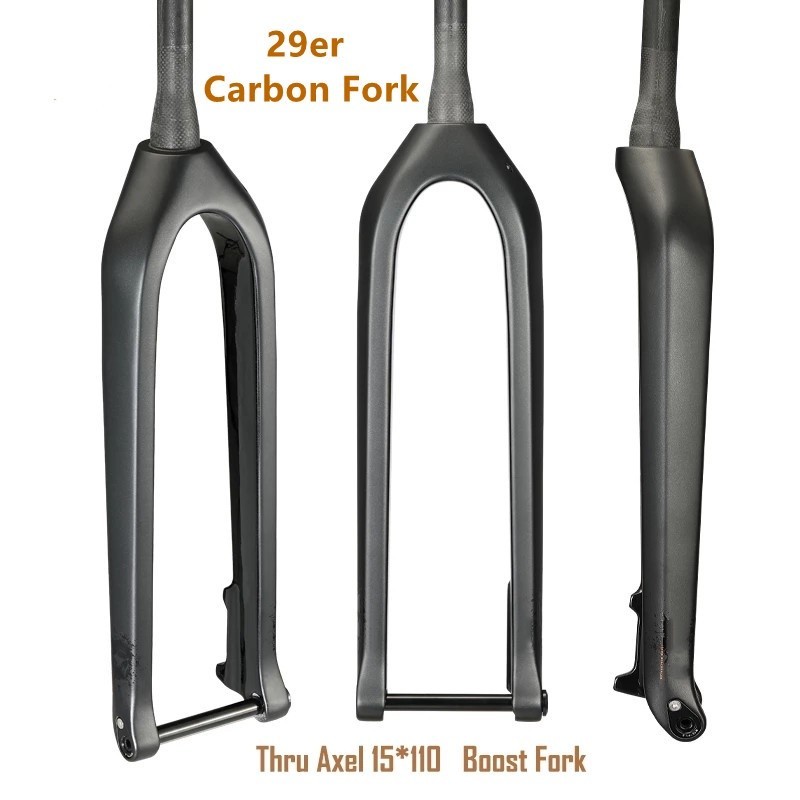Boost MTB 29er ตะเกียบหน้าจักรยาน คาร์บอน 1-1/8 นิ้ว -1-1/2 นิ้ว 110*15 มม.