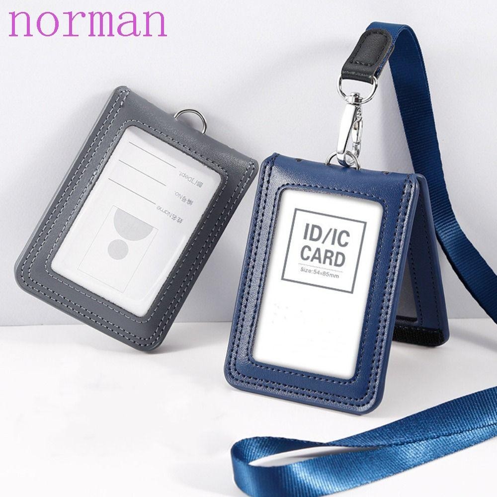 Norman ซองใส่บัตรประจําตัว บัตรประจําตัว หนังวัว พร้อมสายคล้องคอ สําหรับหมอ ตํารวจ