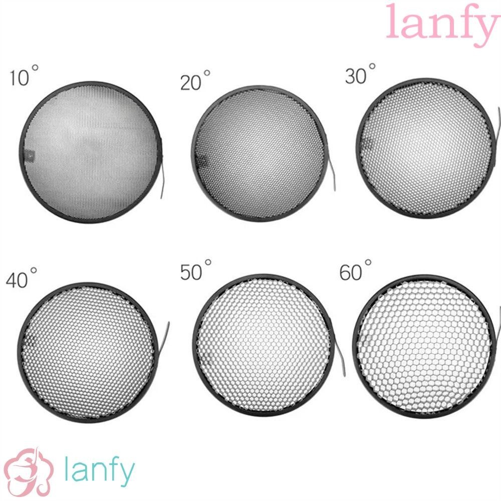 Lanfy ตะแกรงกระจายแสง อะลูมิเนียม ลายรังผึ้ง 10 20 30 40 50 60 องศา 7 นิ้ว 18 ซม. ทนทาน สําหรับถ่ายภาพสตูดิโอ