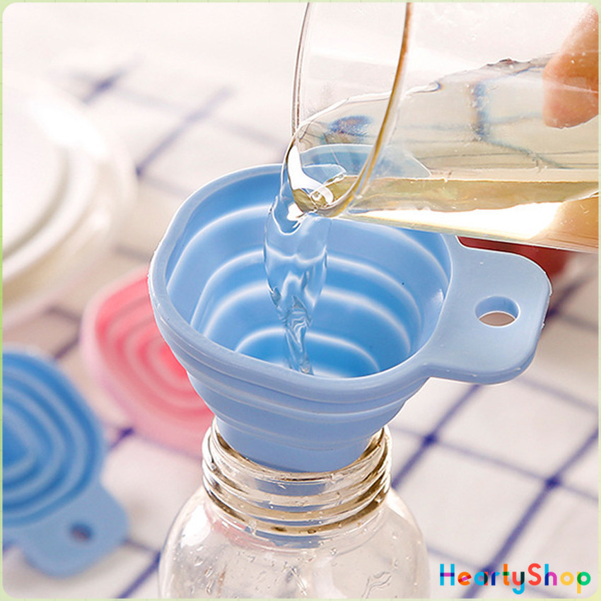 HeartyShop กรวยซิลิโคน พับเก็บประหยัดพื้นที่ พกพาสะดวก Silicone funnel