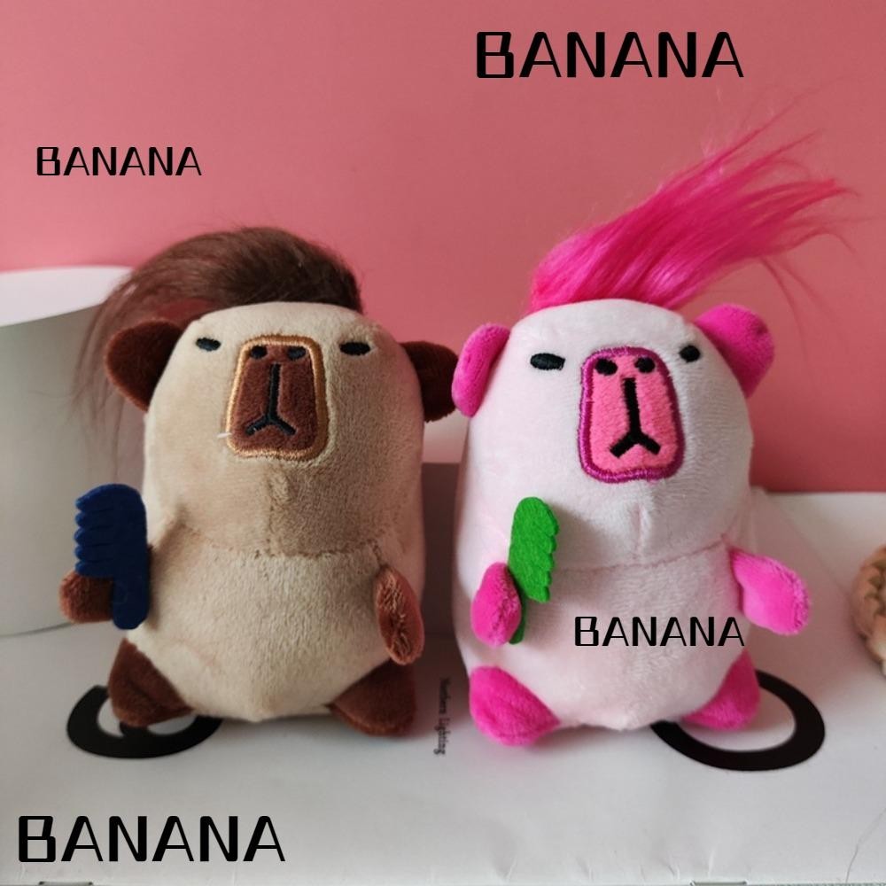 Banana1 พวงกุญแจ จี้ตุ๊กตาคาปิบารา ขนยาว เนื้อแมตต์ สําหรับแขวนตกแต่งกระเป๋า
