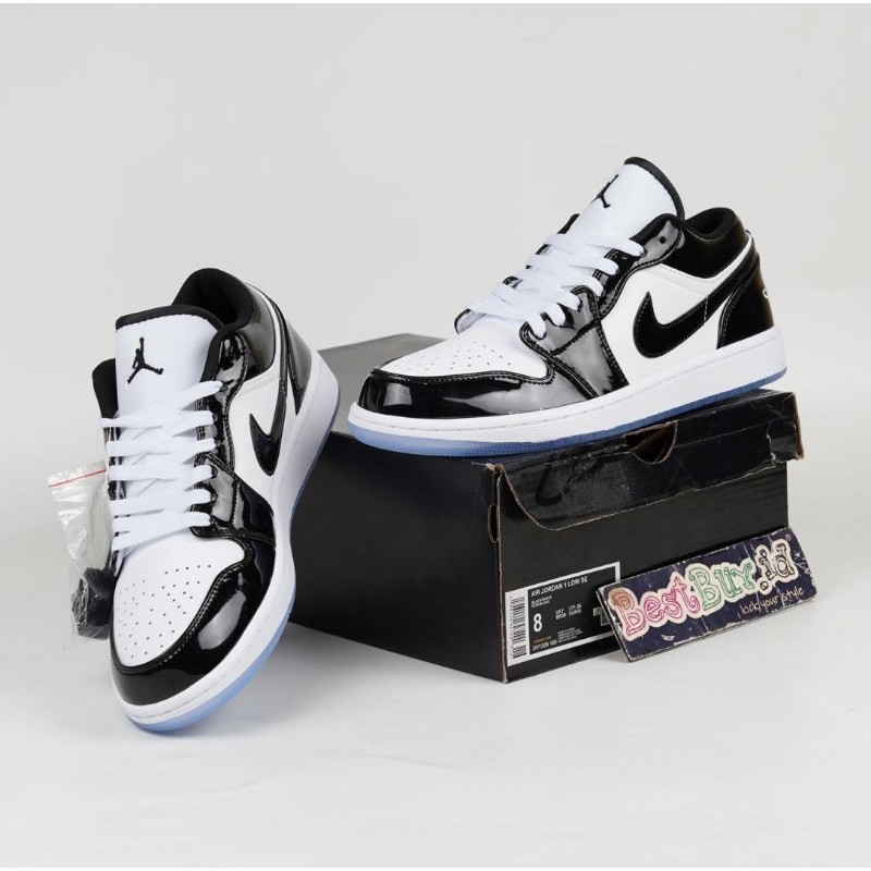 Sepatu Nike Air Jordan 1 Low Concord ขาวดำ  unisex  ร้อย