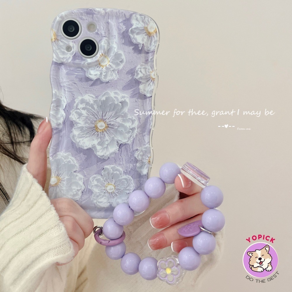 เคสโทรศัพท์มือถือ ซิลิโคนนิ่ม ลายภาพวาดสีน้ํามัน รูปดอกไม้ สีม่วง เรียบง่าย สําหรับ IPhone 15 14 13 12 11 Pro Max X XS XR XS Max 7 8 Plus SE2020 12 Mini 13 Mini
