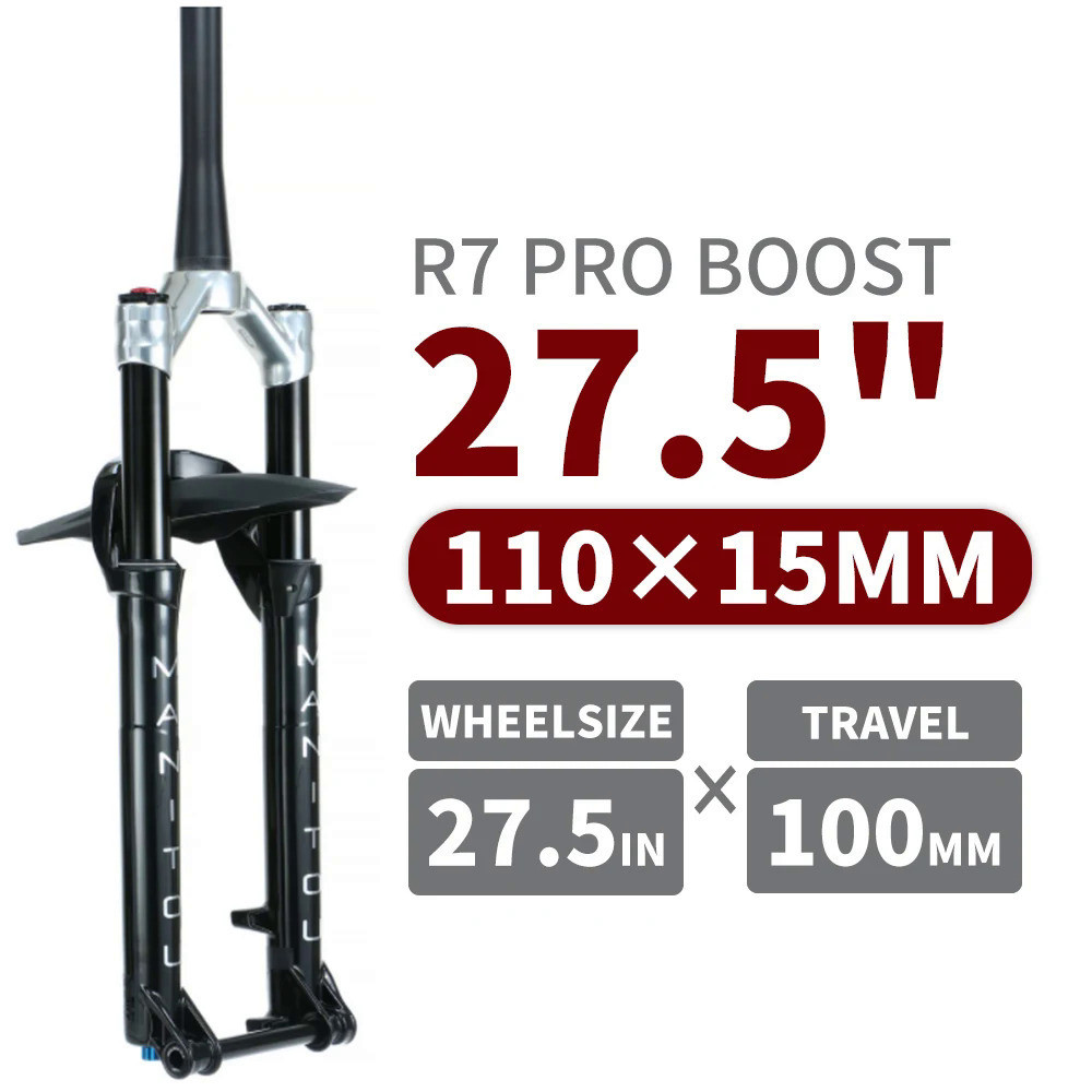 Manitou R7 PRO จักรยานส้อม 27.5 29 นิ้ว Mountain MTB air Bike ส้อม Matte สีดํา Suspension BOOST 110*