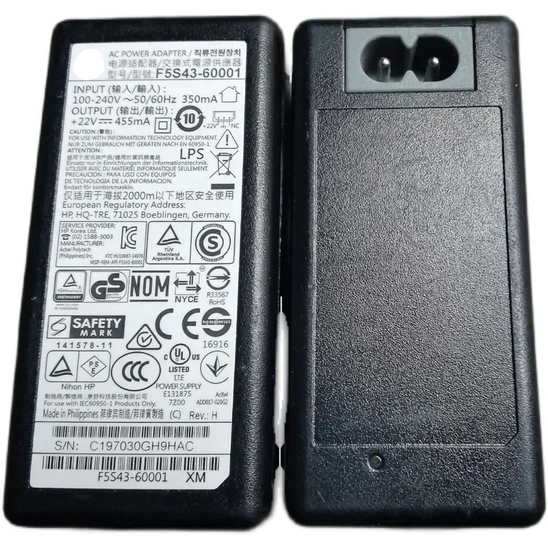 อะแดปเตอร์พาวเวอร์ซัพพลาย HP Deskjet GT5810 GT5820 Ink Tank 115 310 315 319 410 415 419 F5S43-60001 ใหม่