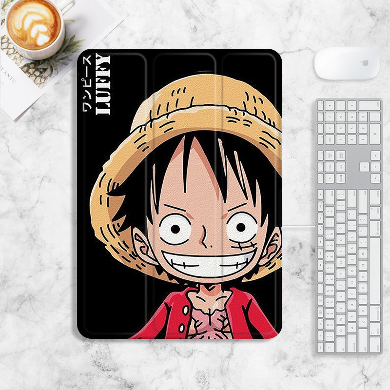 วันพีช ลิง D. เคส ลายลูฟี่ พร้อมช่องใส่ปากกา สําหรับ ipad mini 4 5 6 air 4 5 ipad gen7 8 9 10.2 pro 11 นิ้ว 2022 gen10 gen11