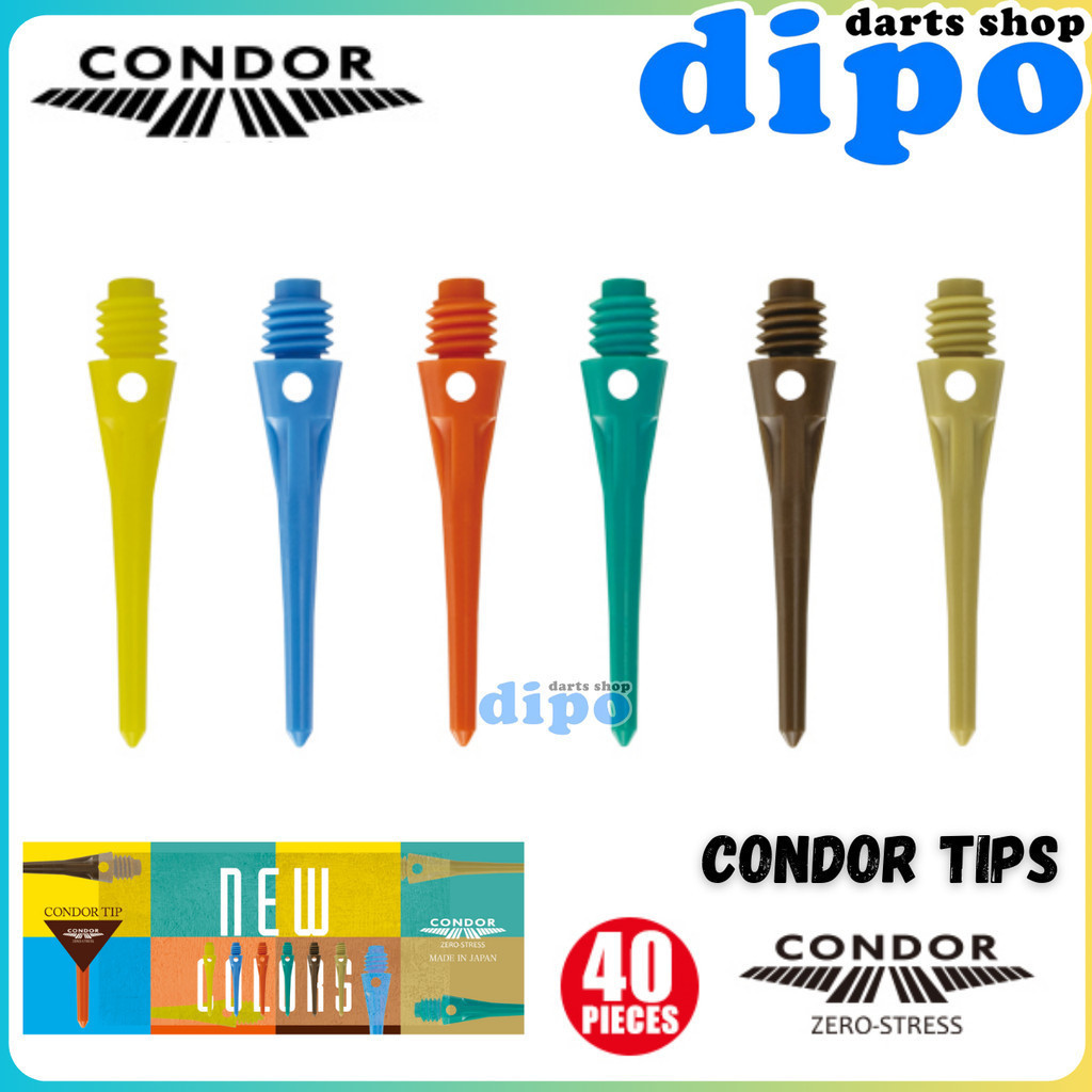 CONDOR TIPS (สีใหม่) (40ชิ้น) - CONDOR Darts Soft Tips