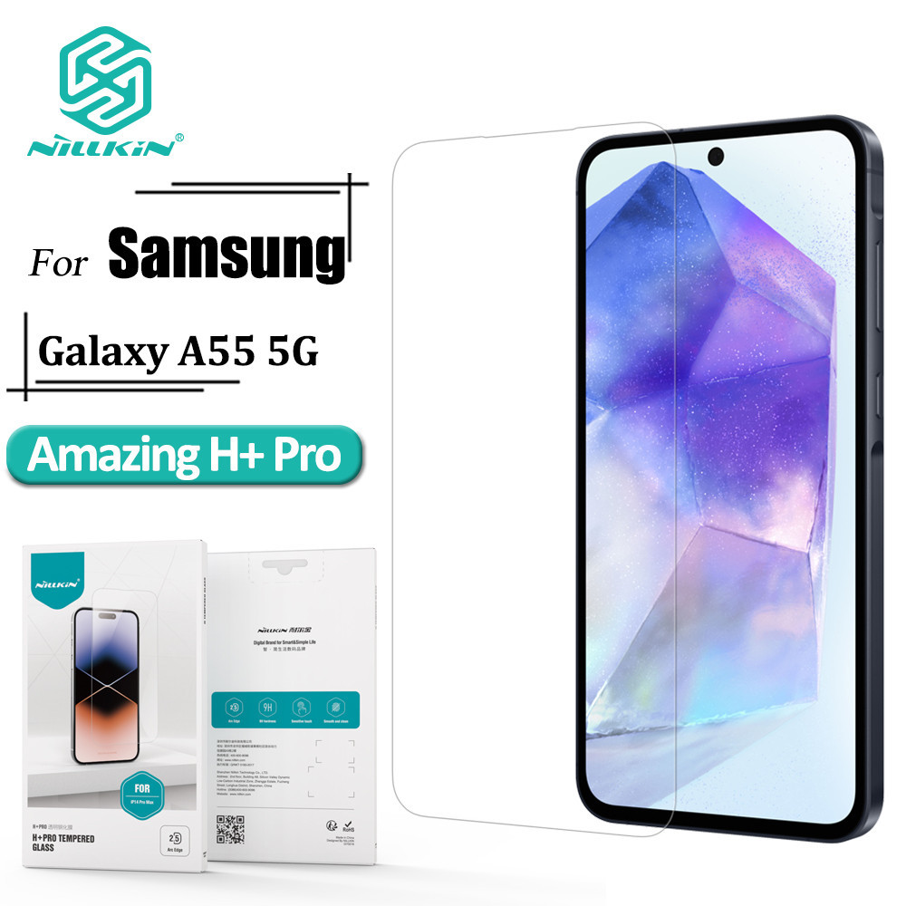 Nillkin สําหรับ Samsung Galaxy A55 กระจกนิรภัย กันรอยนิ้วมือ กันแสงสะท้อน กันรอยขีดข่วน H+ Pro