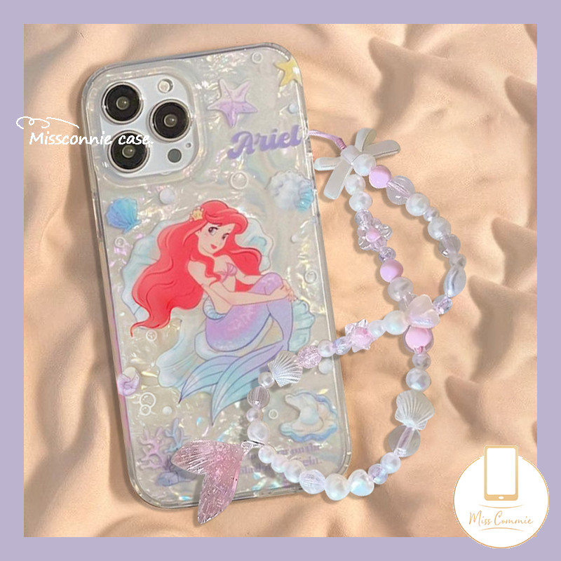 เคสมือถือ แบบนิ่ม ลายการ์ตูนเจ้าหญิงนางเงือก พร้อมสายคล้อง สําหรับ Realme C21Y C67 C53 C25 C15 C31 C33 C17 C55 C25Y C51 Note 50 C21 C35 C12 C11 11 9i 5s 5 5i 7 6i C25s C3 C30 C20