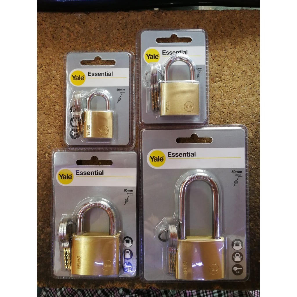 กุญแจ กุญแจสปริงทองเหลืองแท้ YALE 30mm 40mm 50mm