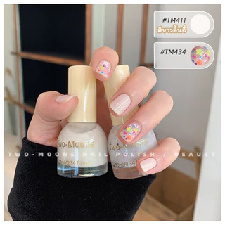 🌈ส่งจากไทย Two-moons ของแท้ เซ็ตสีทาเล็บ น้ำยาทาเล็บ ยาทาเล็บกึ่งเจล แพคคู่ ขนาด10ml*2 ไม่อบ ไม่ต้องอบ