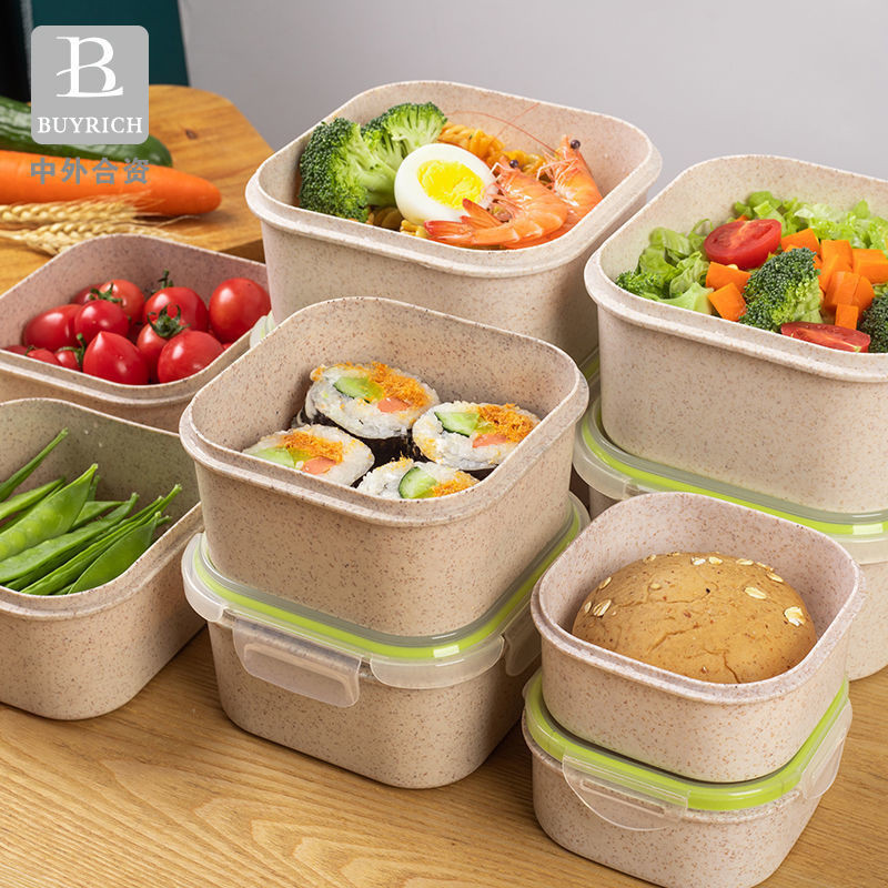กล่องเบนโตะ เกรดอาหาร ชามก๋วยเตี๋ยวกึ่งสําเร็จรูป เก็บความสดอาหาร ในตู้เย็น กล่องอาหารกลางวัน ไมโครเวฟ พนักงานออฟฟิศ WJ
