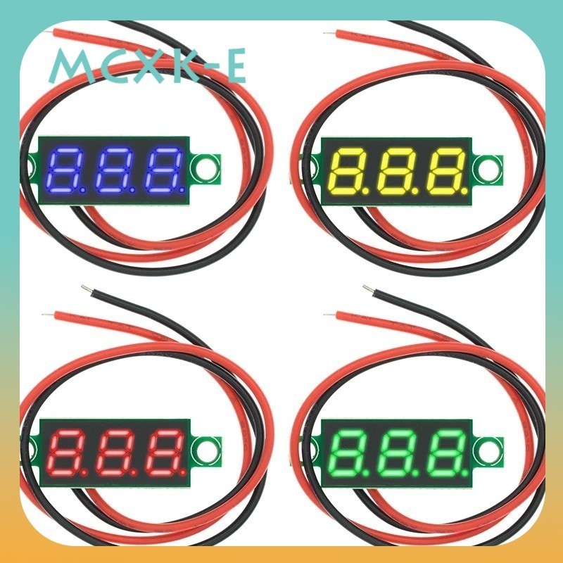 Mcxk-e 0.28 นิ้ว 2.5V-40V มินิ ดิจิทัล โวลต์มิเตอร์ ทดสอบแรงดันไฟฟ้า เครื่องวัดหน้าจอ LED ชิ้นส่วนอิเล็กทรอนิกส์ โวลต์มิเตอร์ดิจิตอล อุปกรณ์เสริม