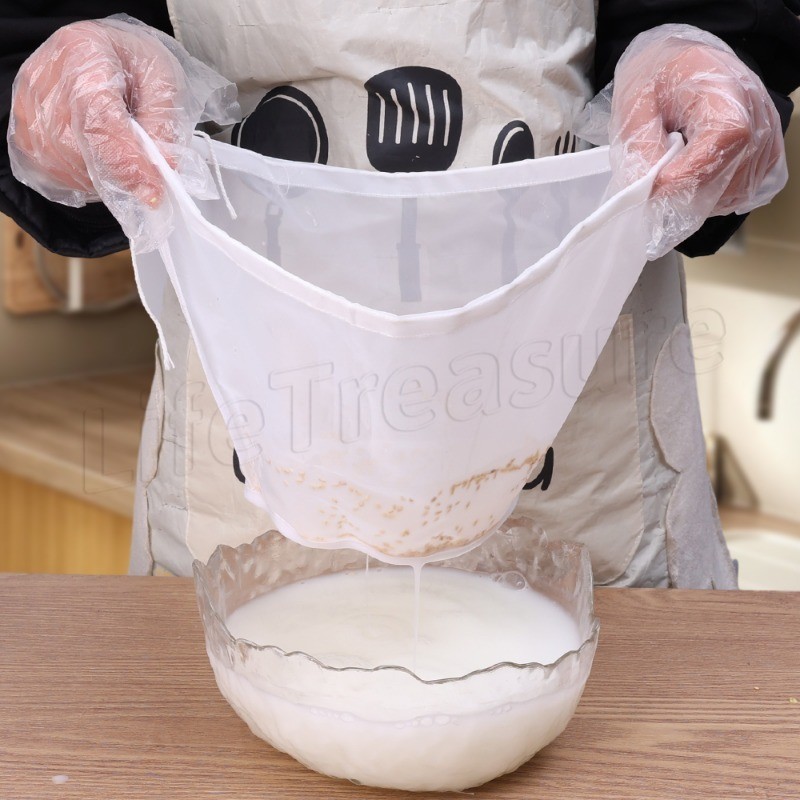 [ Featured ] ถุงกรองน้ํา แบบหูรูด - กระเป๋าบีบน้ํา - ถุงตาข่ายละเอียด - ที่กรองห้องครัว - ป้องกันการรั่วไหล, หลายขนาด, ใช้ซ้ําได้ - สําหรับนมถั่วเหลือง, สารตกค้างไวน์, ผัก