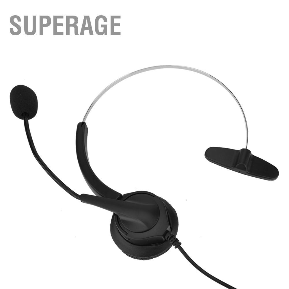 Superage ชุดหูฟังโทรศัพท์ไร้สายปรับเสียงรบกวนได้ 2.5 มม. ชุดหูฟังโทรศัพท์ชุดหูฟัง Call Center