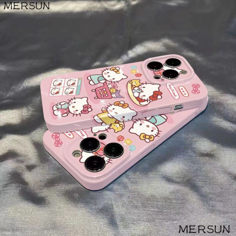 เคสโทรศัพท์มือถือ แบบแข็ง ลายการ์ตูนแมวน่ารัก สําหรับ iPhone 15 14 13 12 11 pro Max se X XR XS Max 7 8 6 6s Plus
