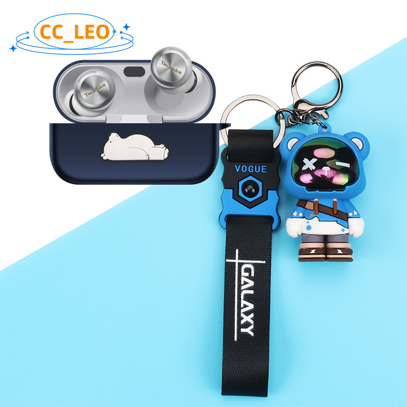 Case for Technics EAH-AZ100 Cartoon Bear Piggy Keychain Cute Technics EAH-AZ100 Silicone Soft Case S