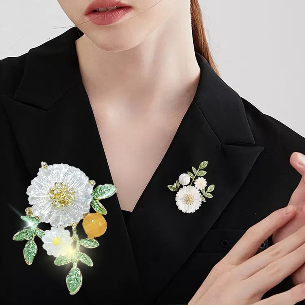 Elegant Little Daisy เข็มกลัดแฟชั่นดอกไม้ Badge ผู้หญิง Pin ตกแต่งผ้าพันคอหัวเข็มขัดเครื่องประดับ Party