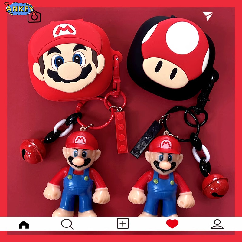 for Anker Soundcore C40i C30i AeroFit 2 R50i P40i Life P3 P25i Case Protective Silicone Super Mario 