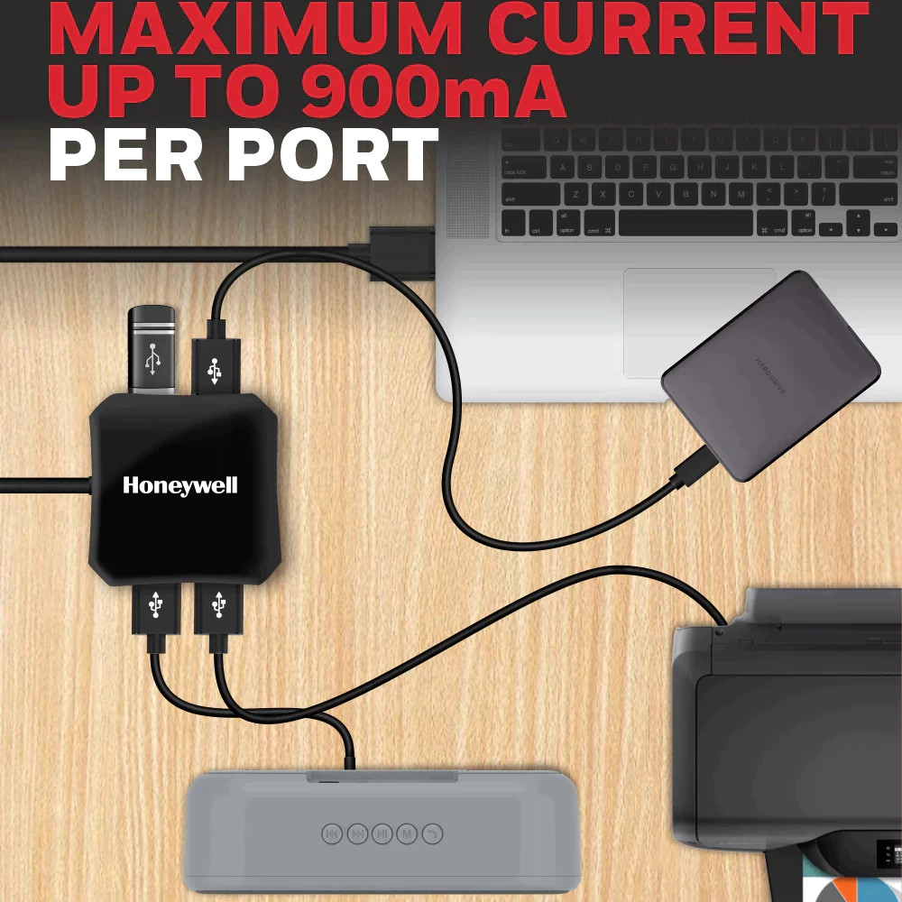 HONEYWELL MOMENTUM 4 PORT USB 3.0 HUB รองรับ 4 พอร์ตใช้งานพร้อมกัน ความเร็วสูงสุด 5Gbps